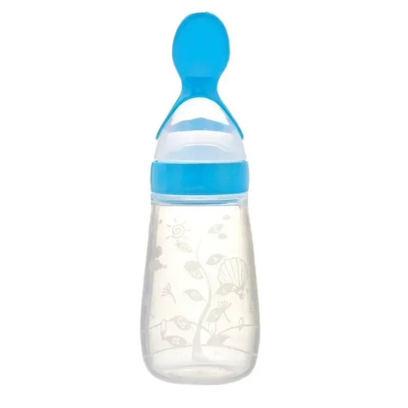 Silicone Baby Bottle with Spoon