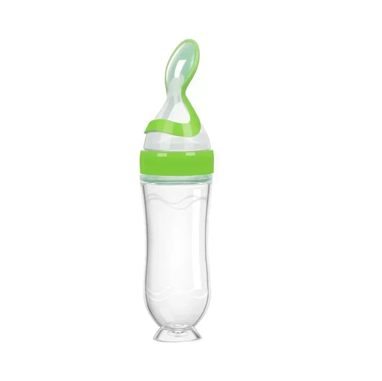 Silicone Baby Bottle with Spoon