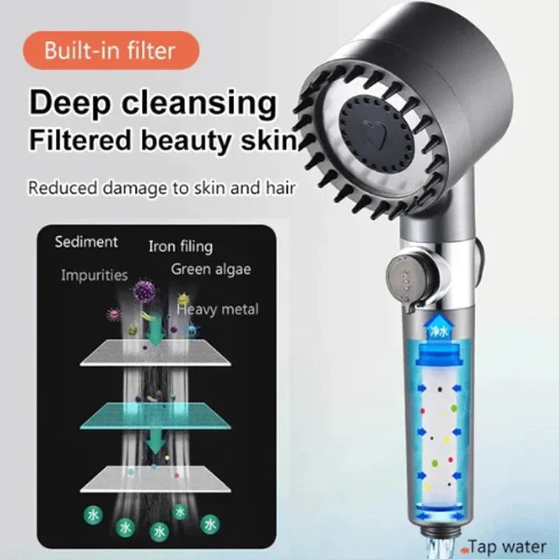 4 Modes Shower Head High Pressure Showerhead