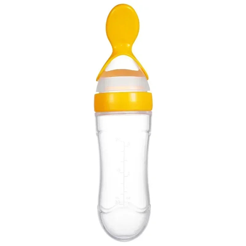 Silicone Baby Bottle with Spoon