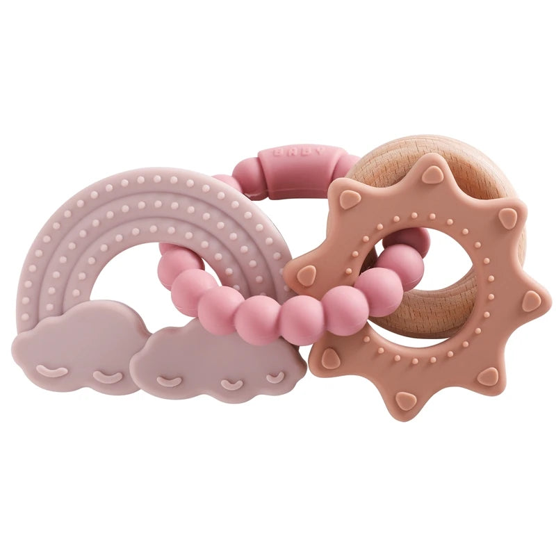 Silicone Teether,Teething Ring Sensory Toys for Toddlers