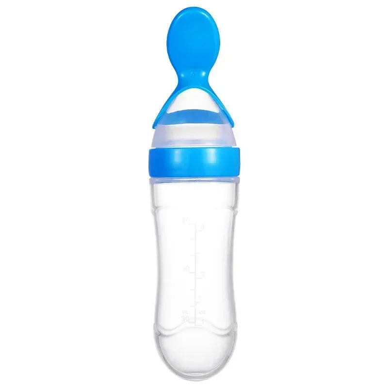 Silicone Baby Bottle with Spoon