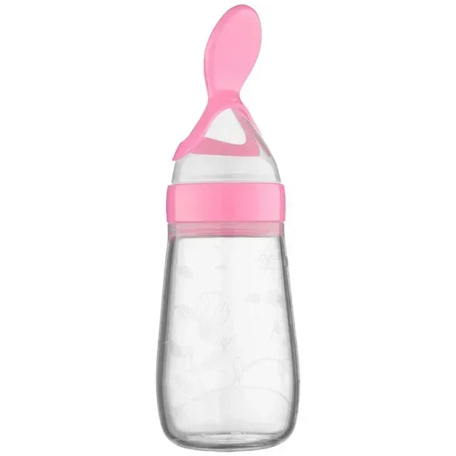Silicone Baby Bottle with Spoon