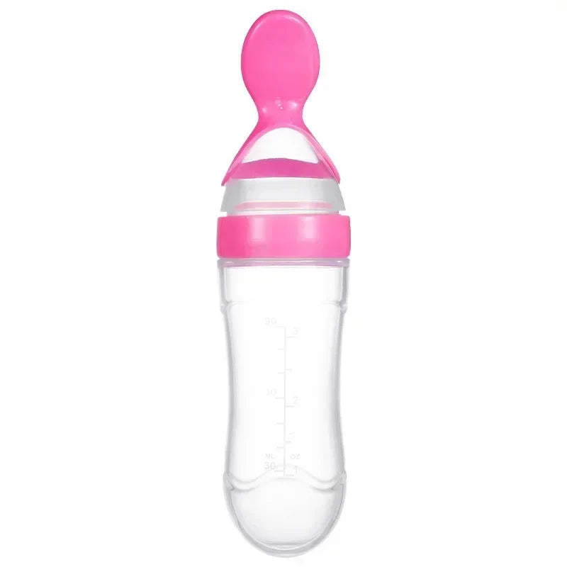 Silicone Baby Bottle with Spoon