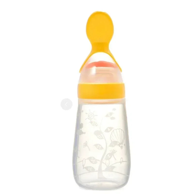 Silicone Baby Bottle with Spoon