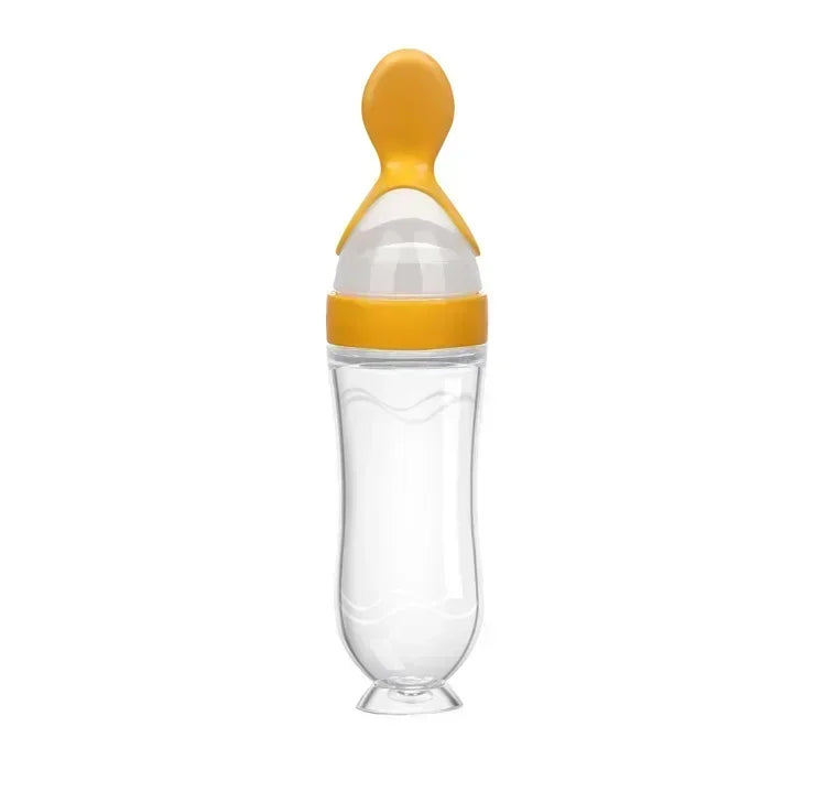 Silicone Baby Bottle with Spoon
