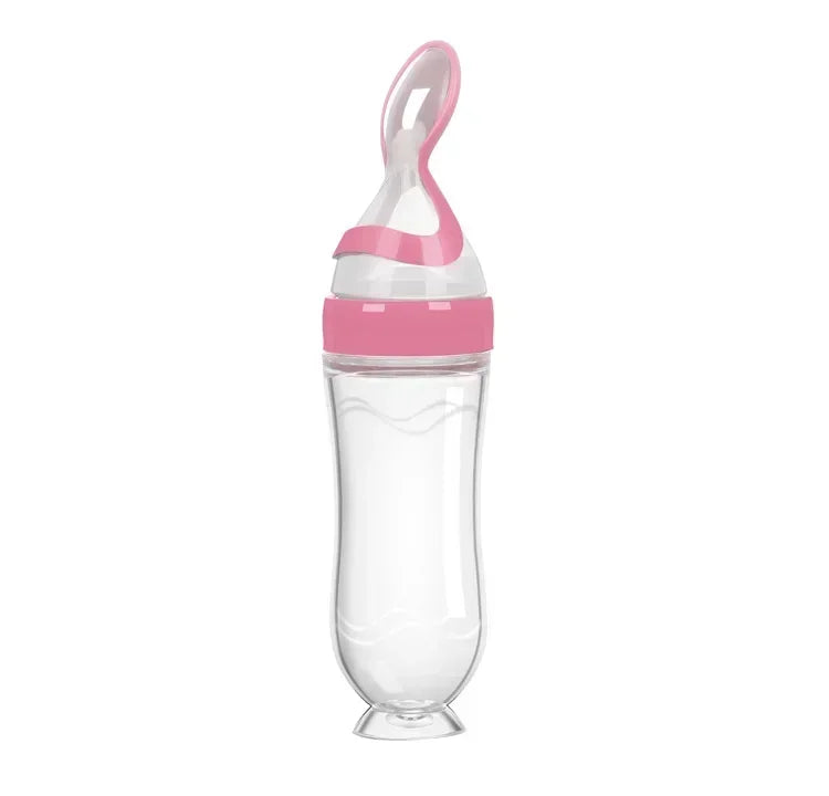 Silicone Baby Bottle with Spoon