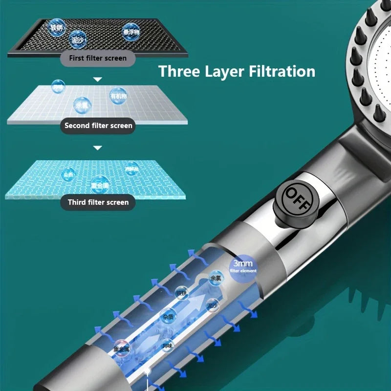 4 Modes Shower Head High Pressure Showerhead