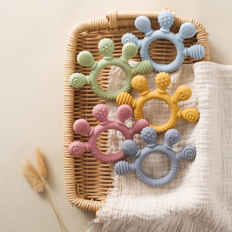 Silicone Teether,Teething Ring Sensory Toys for Toddlers