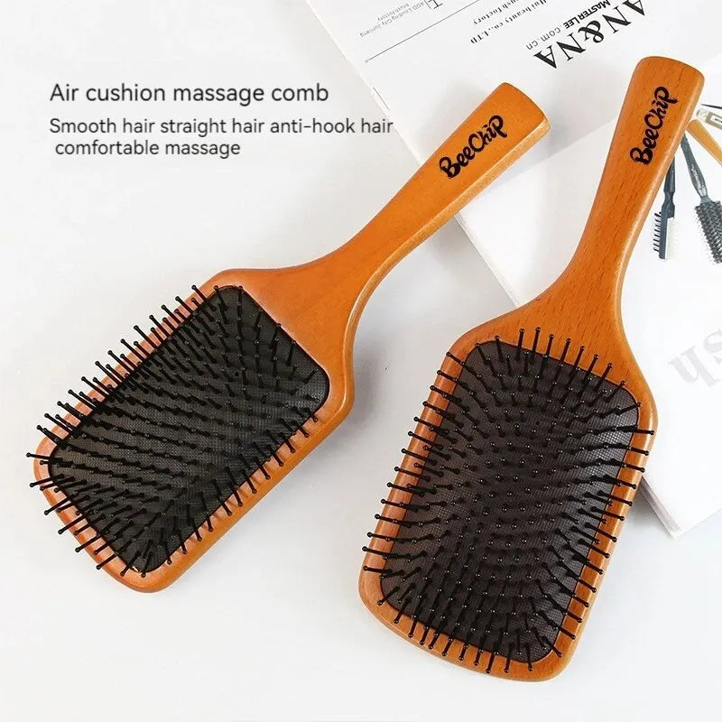 Wooden Airbag Massage Comb Scalp Care Female Curly Hair