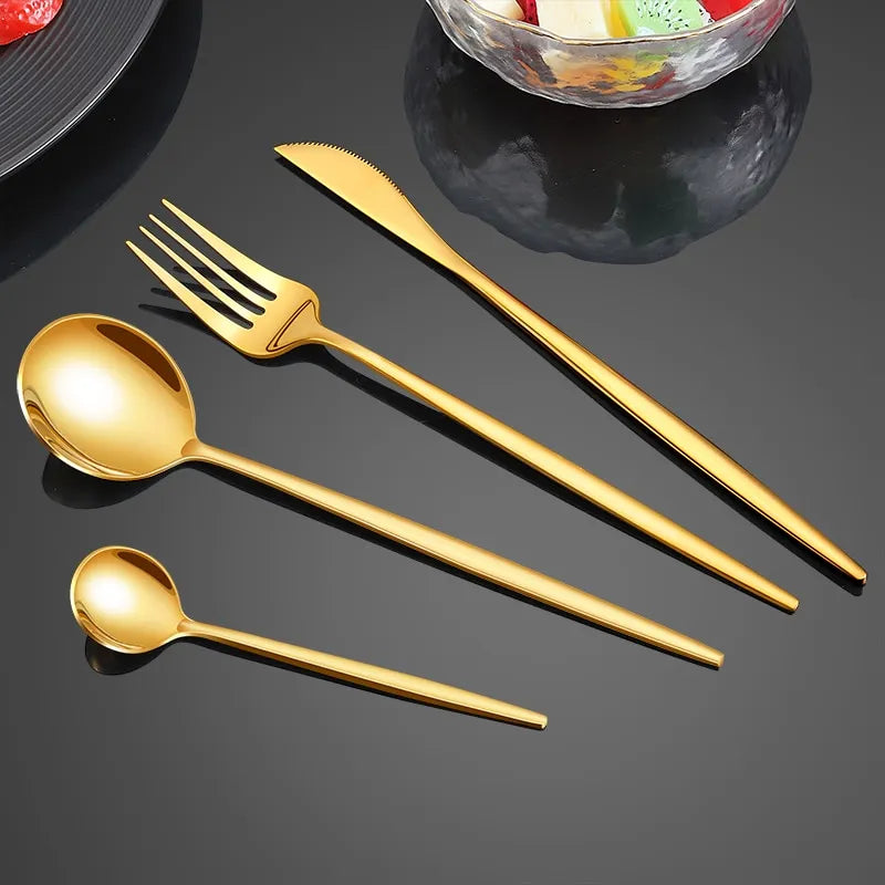 24pcs Gold Dinnerware Set