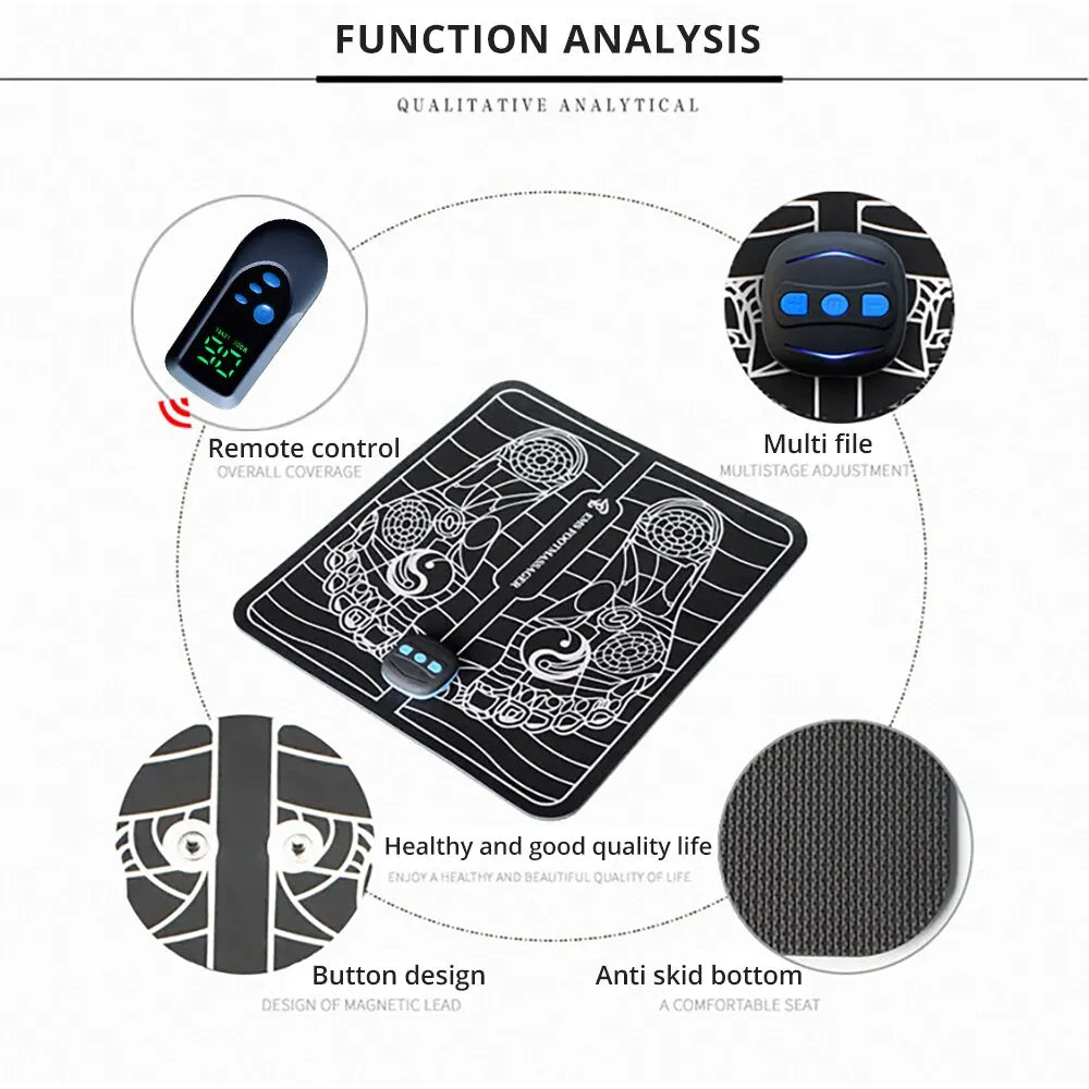 Electric EMS Foot Massager Pad Electrical Muscle Stimulation Foot Massager