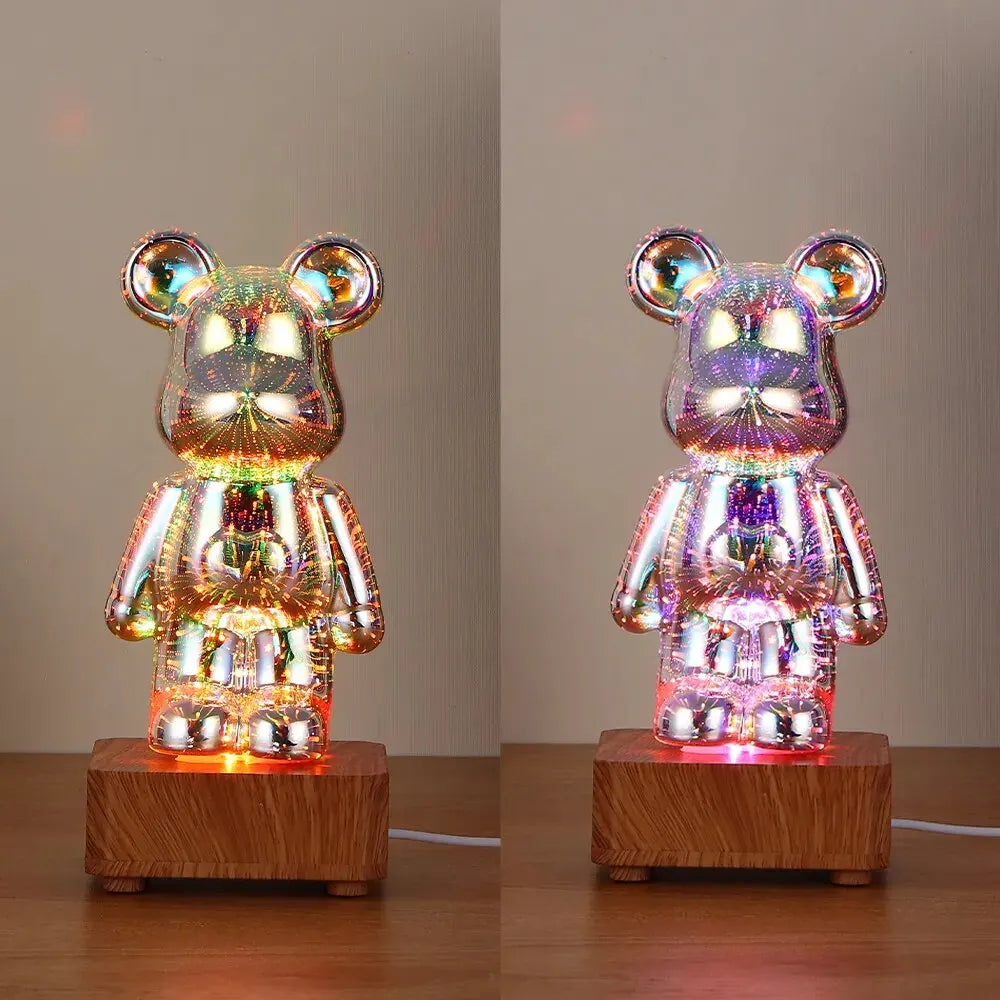 LED 3D Bear Firework Night Light