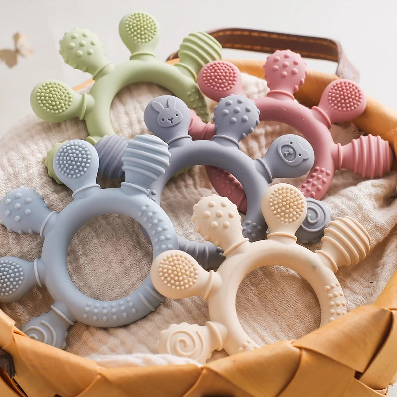 Silicone Teether,Teething Ring Sensory Toys for Toddlers