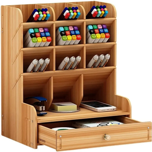 Wooden Desk Organizer Multi-Functional