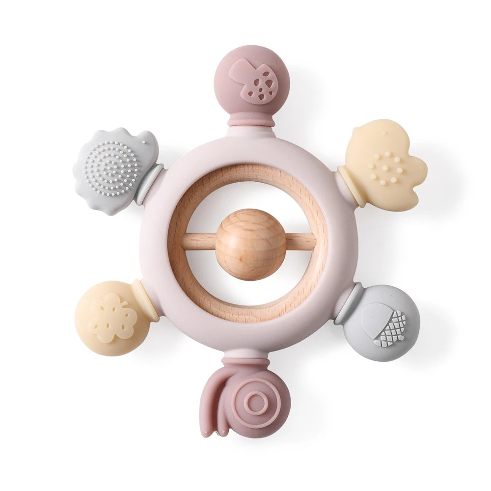 Silicone Teether,Teething Ring Sensory Toys for Toddlers