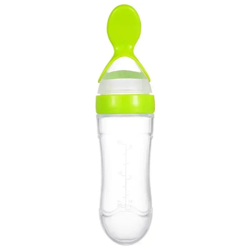 Silicone Baby Bottle with Spoon