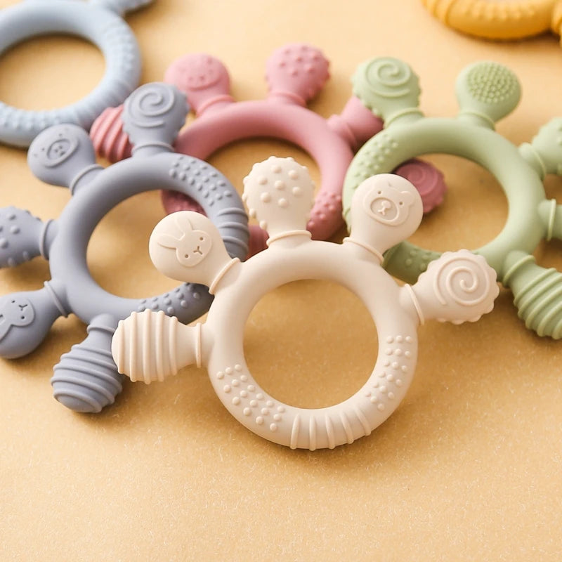 Silicone Teether,Teething Ring Sensory Toys for Toddlers