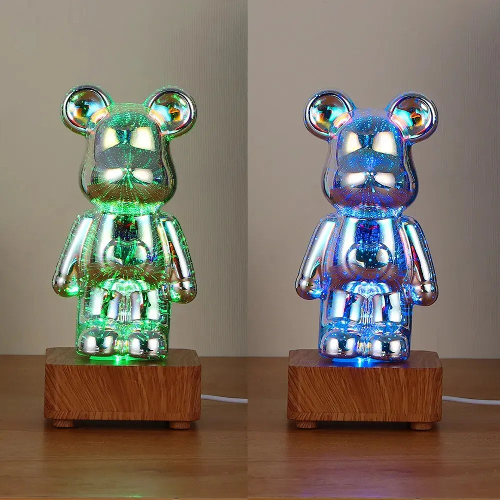 LED 3D Bear Firework Night Light