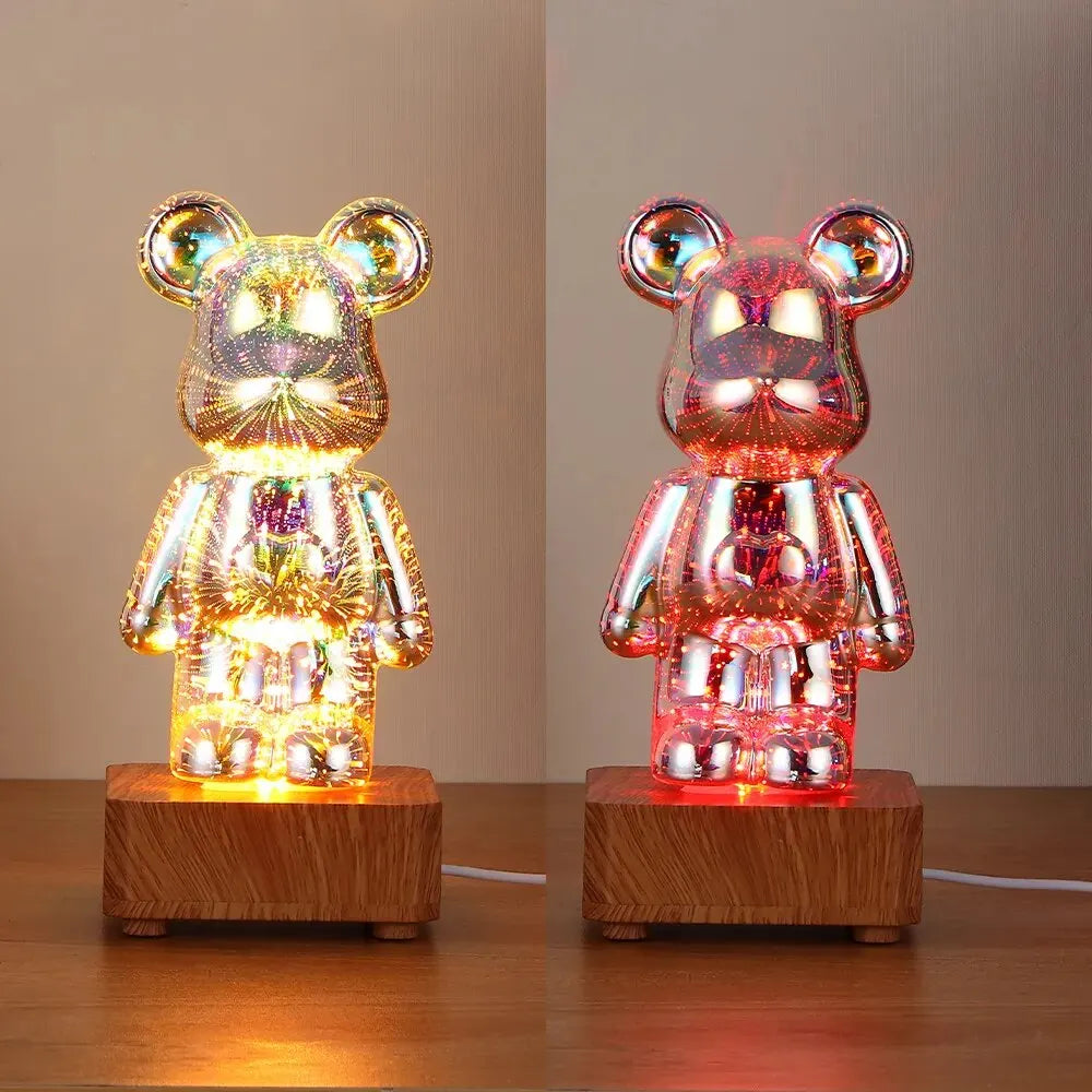 LED 3D Bear Firework Night Light