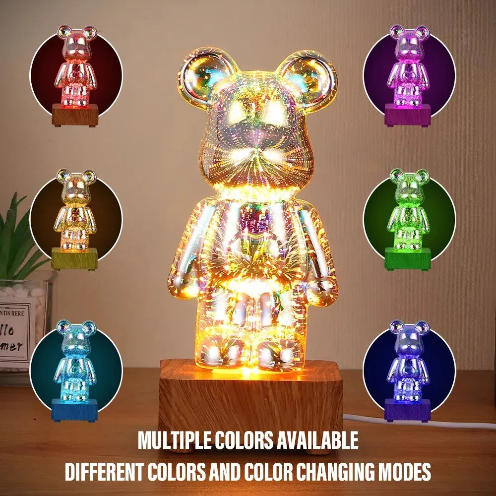 LED 3D Bear Firework Night Light