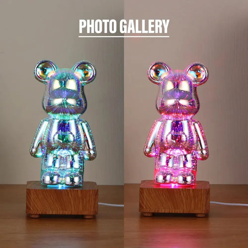 LED 3D Bear Firework Night Light