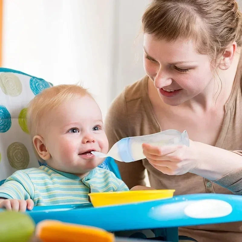 Silicone Baby Bottle with Spoon