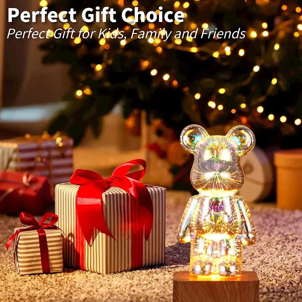 LED 3D Bear Firework Night Light