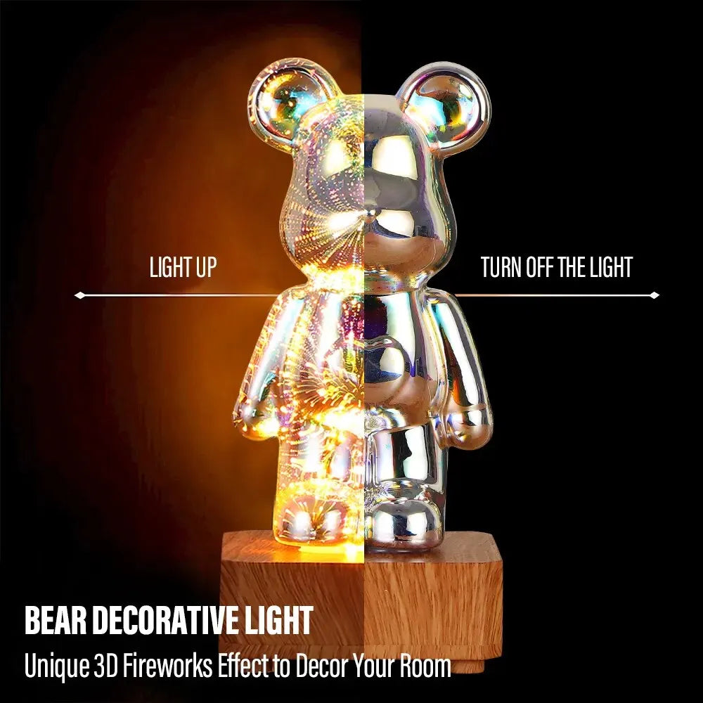 LED 3D Bear Firework Night Light