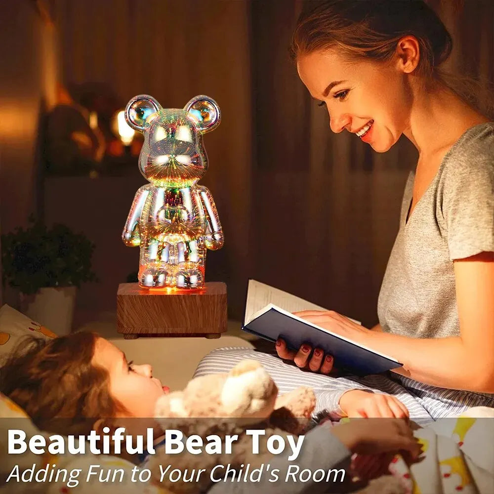 LED 3D Bear Firework Night Light