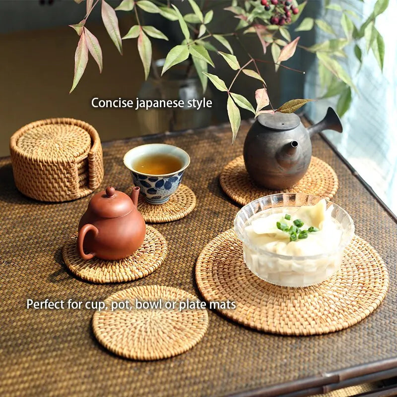 6 Pcs Drink Coasters Set For Tea Accessories