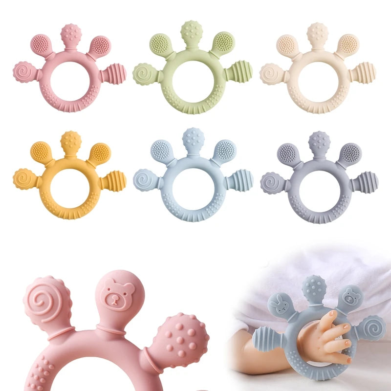 Silicone Teether,Teething Ring Sensory Toys for Toddlers