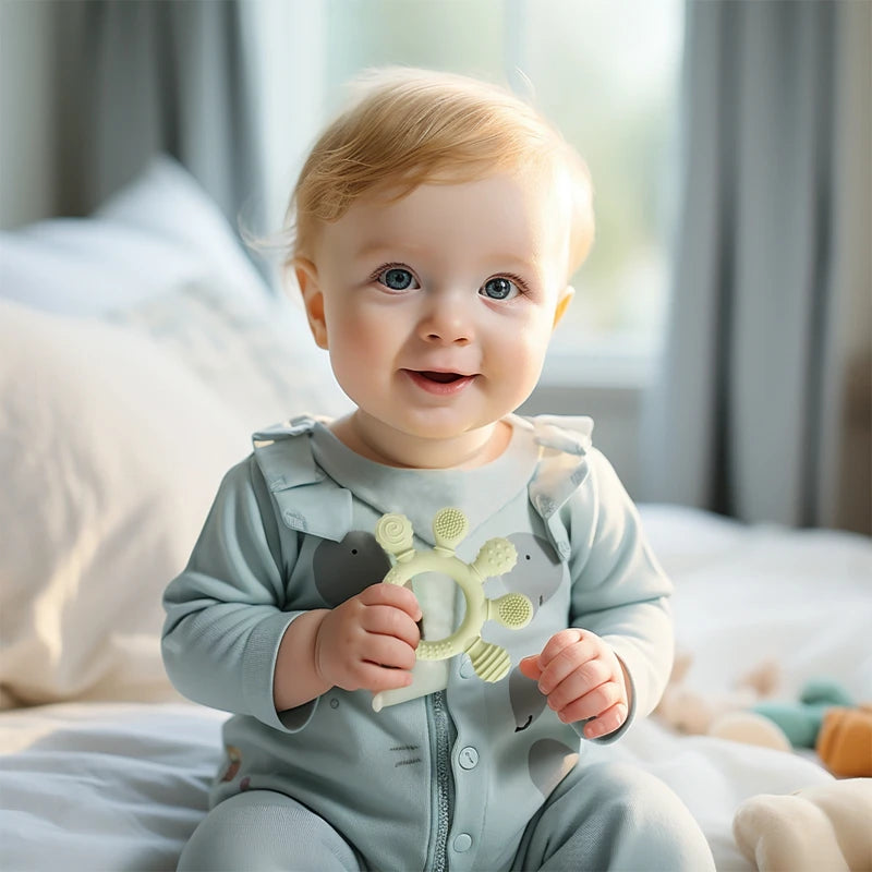Silicone Teether,Teething Ring Sensory Toys for Toddlers