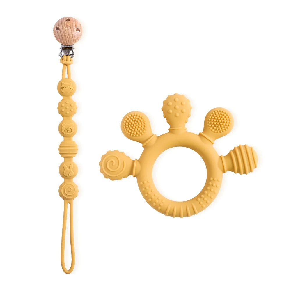 Silicone Teether,Teething Ring Sensory Toys for Toddlers